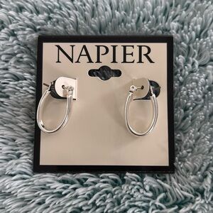 NWT Napier silver hoop earrings
